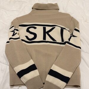 Perfecr Moment Tan and Black Turtleneck Sweater